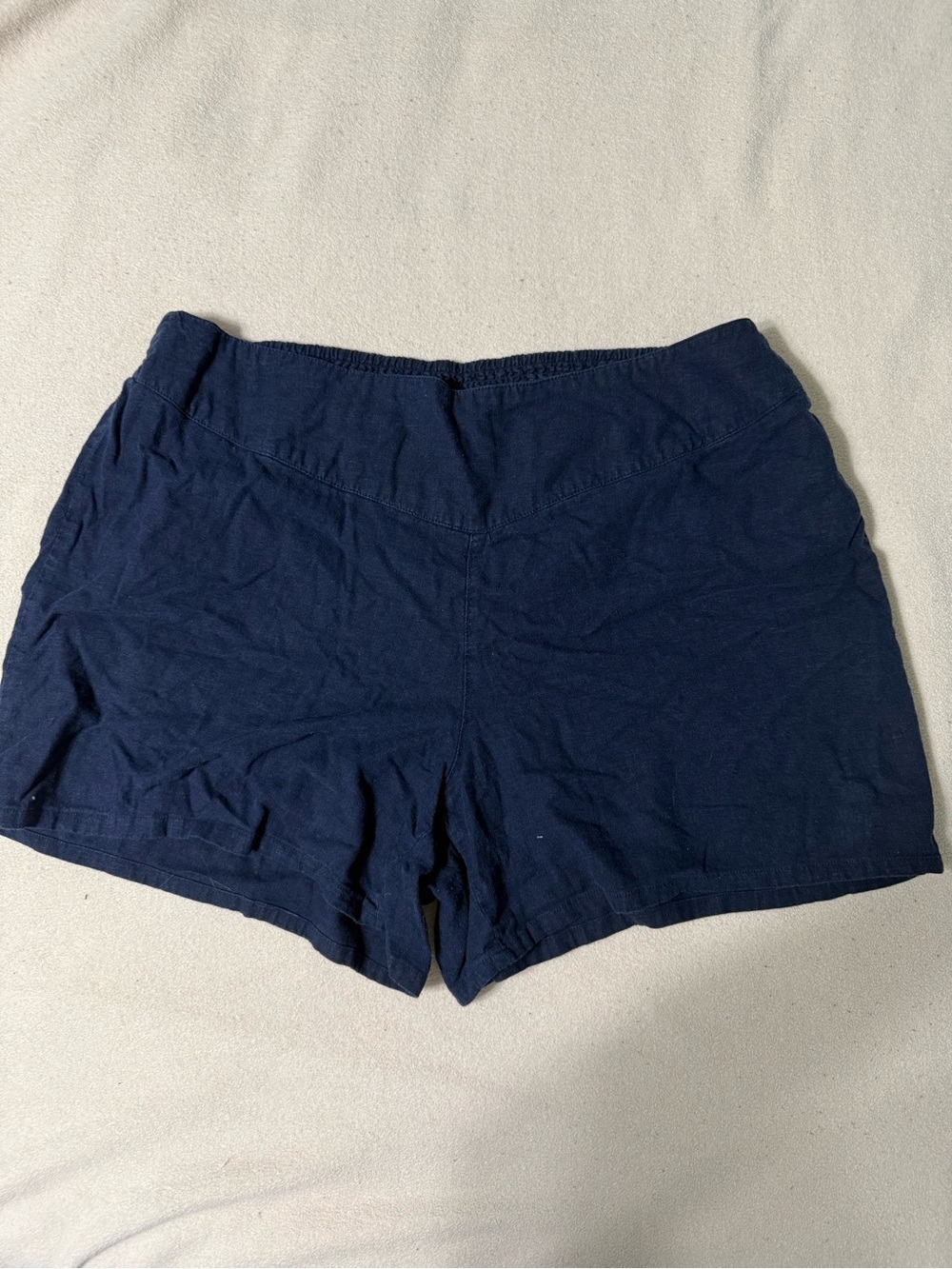 Women’s Navy Linen/Rayon Lounge Shorts